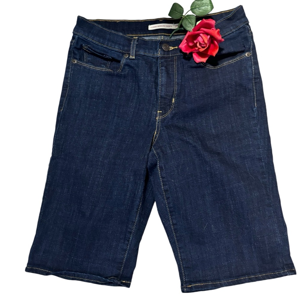 Levi Strauss classic Bermuda shorts dark wash 27 NWOT